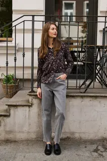 Jeansy z mom fit szare