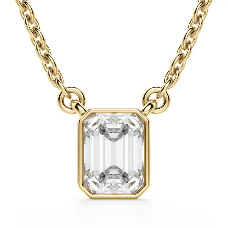 Szmaragdowy Naszyjnik Marseille 1.00 kt Laboratoryjny Diament 585 Żółte Złoto (14K)