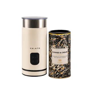 Zestaw spieniacza do mleka CHiATO milkPLAY White i gorącej czekolady Whittard of Chelsea Cookies and Cream