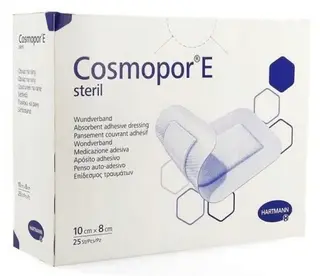 Cosmopor E 10 cm x 8 cm Jałowy opatrunek na rany i skaleczenia 25 sztuk