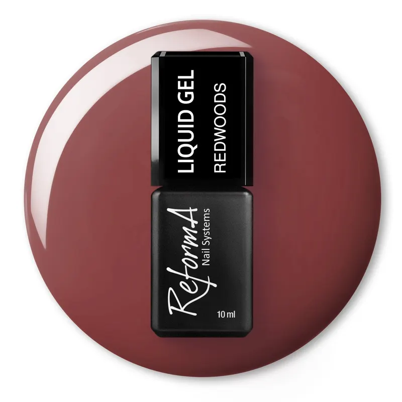 Żel w pędzelku, do szybkiego uzupełniania, burgundowy, winny, kolorowy żel w butelce Liquid Gel - Redwoods, 10 ml
