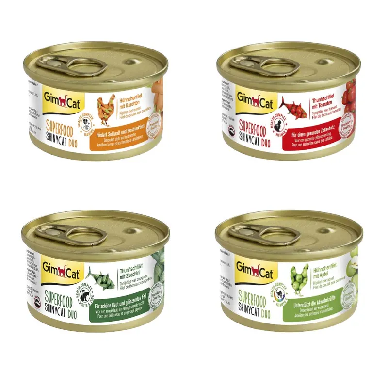 Pakiet Próbny GimCat Superfood ShinyCat Duo, 6 x 70 g - Pakiet próbny (4 rodzaje)