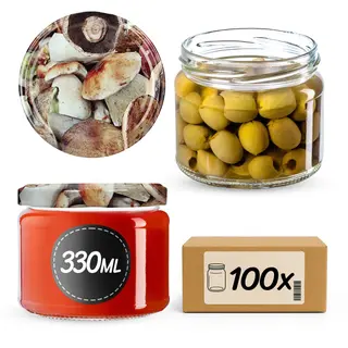 Słoiki na przetwory Sonka 330ml 100szt fi 82 mm + wieczka "Grzyby"