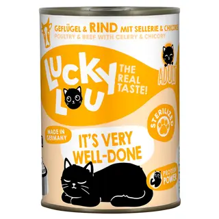 Lucky Lou Sterilized, 6 x 400 g - Drób i wołowina