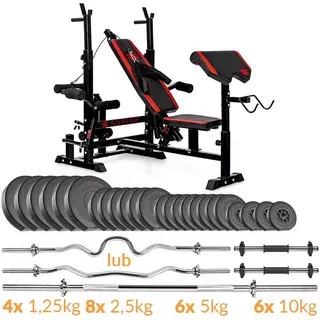 Zestaw obciążeń Xylo Solid 130 kg z ławką xg600 + Gratis: modlitewnik