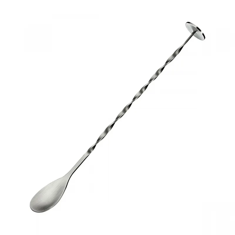 łyżeczka koktajlowa z tłuczkiem skręcona, stal nierdzewna, 25 cm