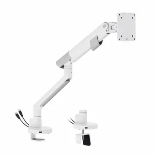 ART Uchwyt biurkowy gazowy do 1 monitora LED/LCD 17-35" L-29GD 2-11kg 2xUSB 3.0 Premium White