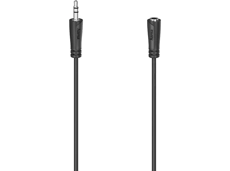 Kabel-przedłużacz HAMA Jack 3.5 mm - 3,5 (wtyk gniazdo) 1,5 m Czarny