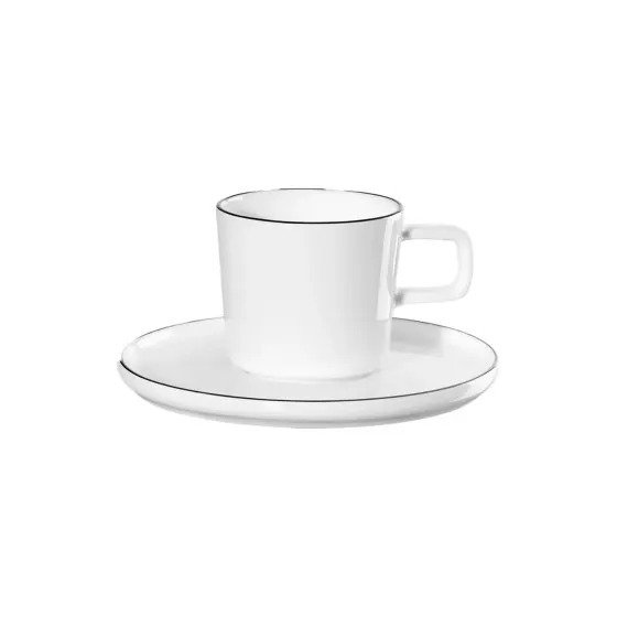 Filiżanka do espresso ze spodkiem Asa Selection Oco Ligne Noire, 80 ml