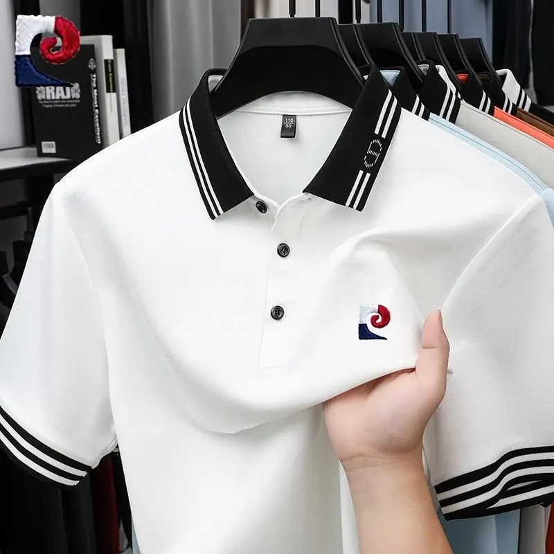 Summer Men's High-Quality Short-Sleeved Polo Shirt, New Fashionable, Casual, Comfortable, Breathable T-Shirt Top