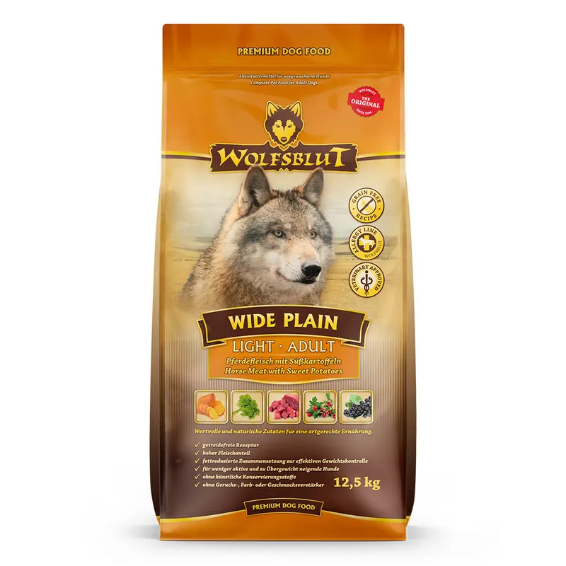 WOLFSBLUT Wide Plain Light Konina z batatami Mono - sucha karma dla psa - 12,5kg