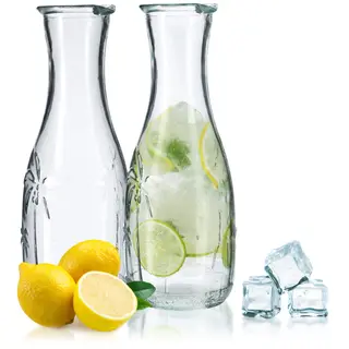 Szklana karafka do soku i zimnych napojów 1,2L 2 szt.