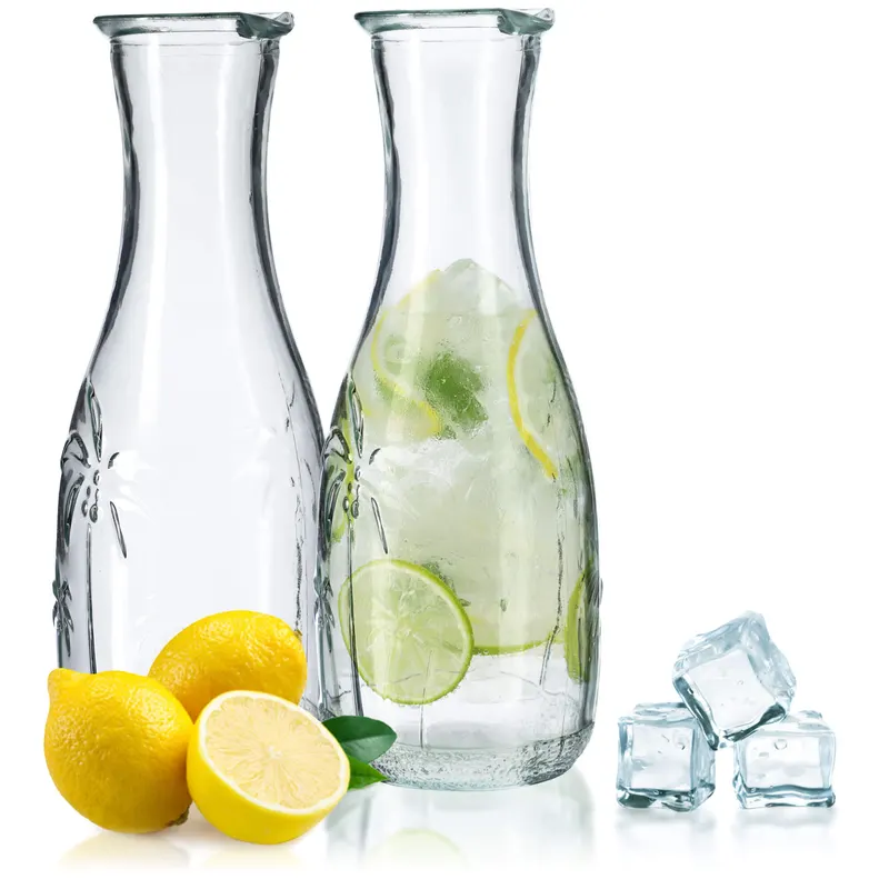 Szklana karafka do soku i zimnych napojów 1,2L 2 szt.