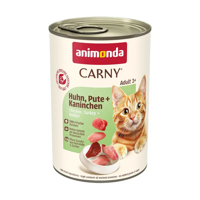 ANIMONDA Carny Adult Kurczak, indyk, królik - mokra karma dla kota - 400g
