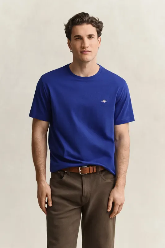 Gant T-Shirt Shield Męski Regular Fit Granatowy