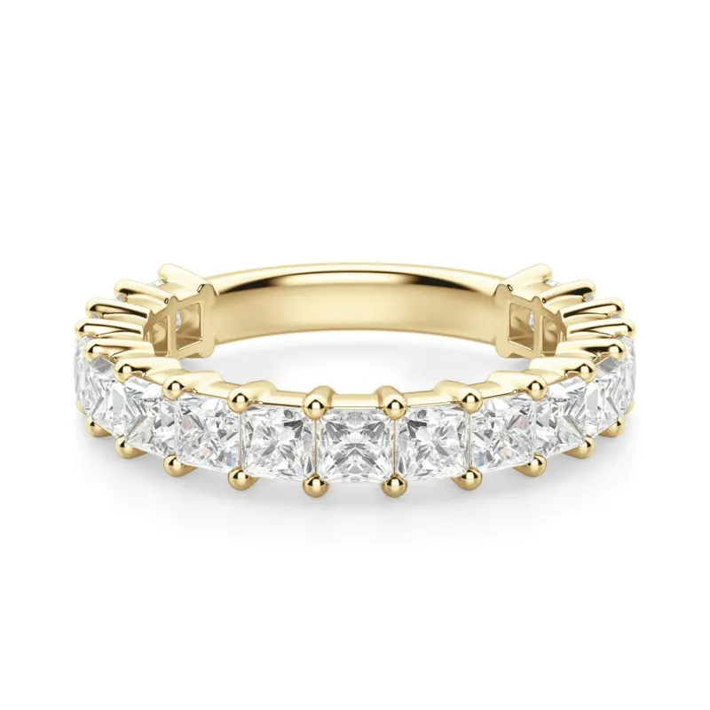 Obrączka Ślubna Half Eternity Księżniczka 2.75 mm Laboratoryjny Diament 585 Żółte Złoto (14K)
