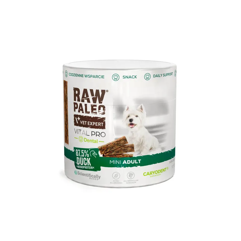 VETEXPERT Raw Paleo Vital Pro Dental Duck Mini Mono - przysmak dla psa - 100g