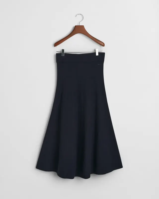 Gant Wełniana Spódnica Damska Regular Fit Granatowa