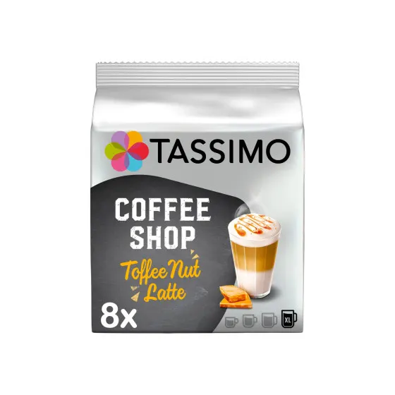 Kawa w kapsułkach Tassimo Toffee Nut Latte (kompatybilna z ekspresami kapsułkowymi Bosch Tassimo), 8 szt.