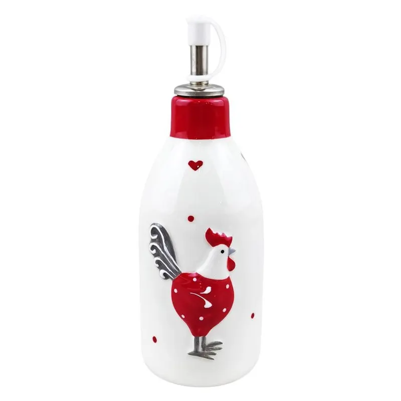 RILLA Butelka na ocet/olej 290ml kury czerw/OD2624