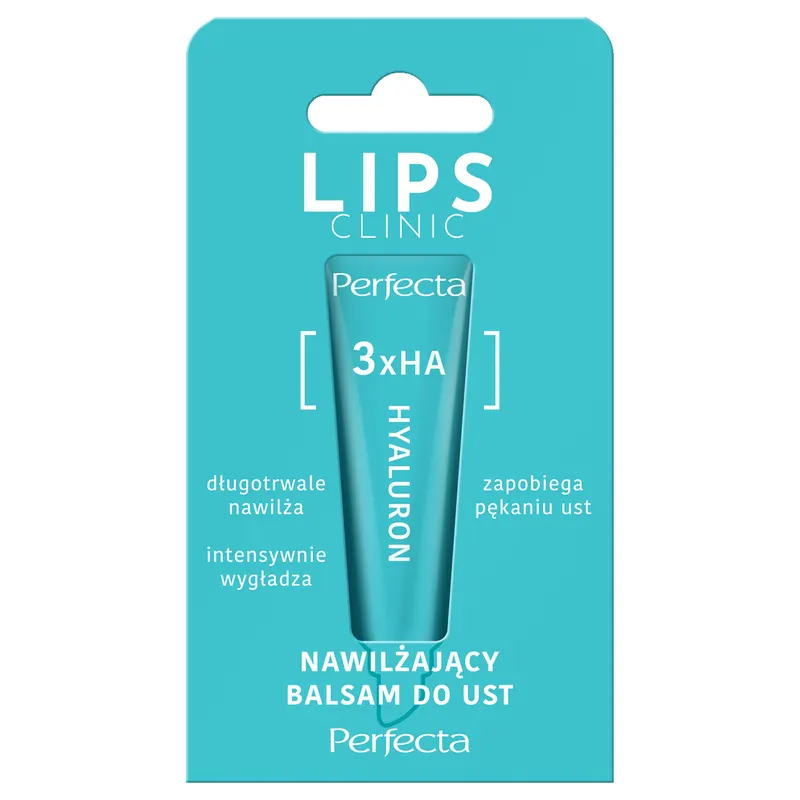 Perfecta Lips Clinic 3x Hyaluron żelowy balsam do ust z kwasem hialuronowym, olejem rycynowym i witaminą E 10 ml