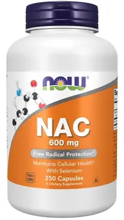NAC NOW FOODS N-ACETYLOCYSTEINA L-CYSTEINA 600 mg ODPORNOŚĆ 250 KAPSUŁEK