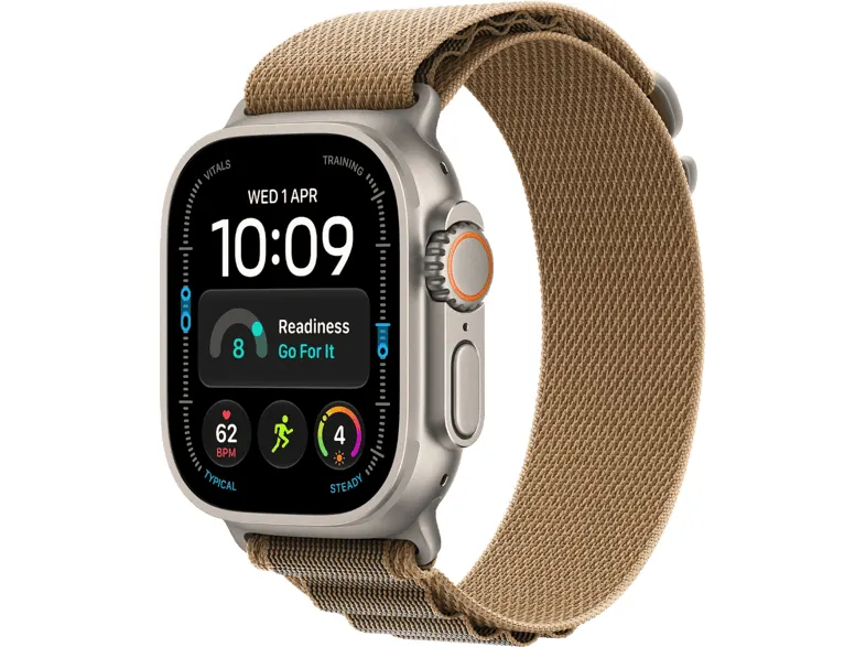 Smartwatch APPLE Watch Ultra 4 GPS + Cellular, koperta 49mm z tytanu w kolorze naturalnym, opaska Alpine pustynnym - rozmiar M MJAF4QP/A