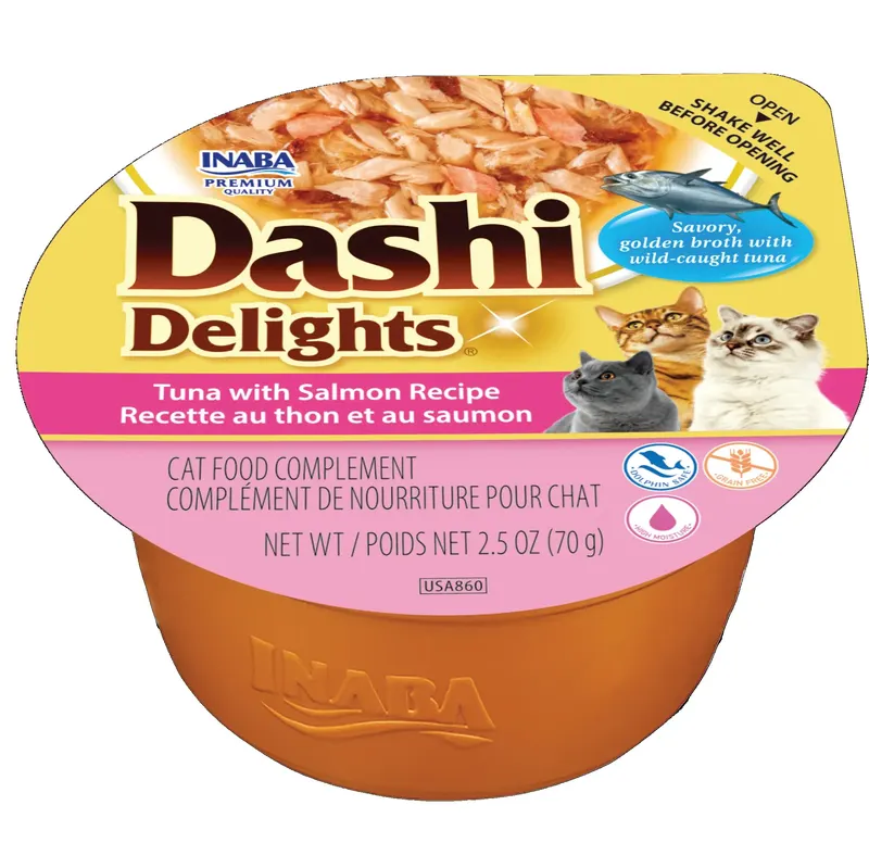 INABA Dashi Delights Tuna with salmon recipe - mokra karma dla kota - 70g