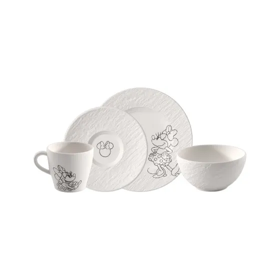 Zestaw śniadaniowy Villeroy & Boch Manufacture Rock Blanc Mickey Mouse, 4 elementy