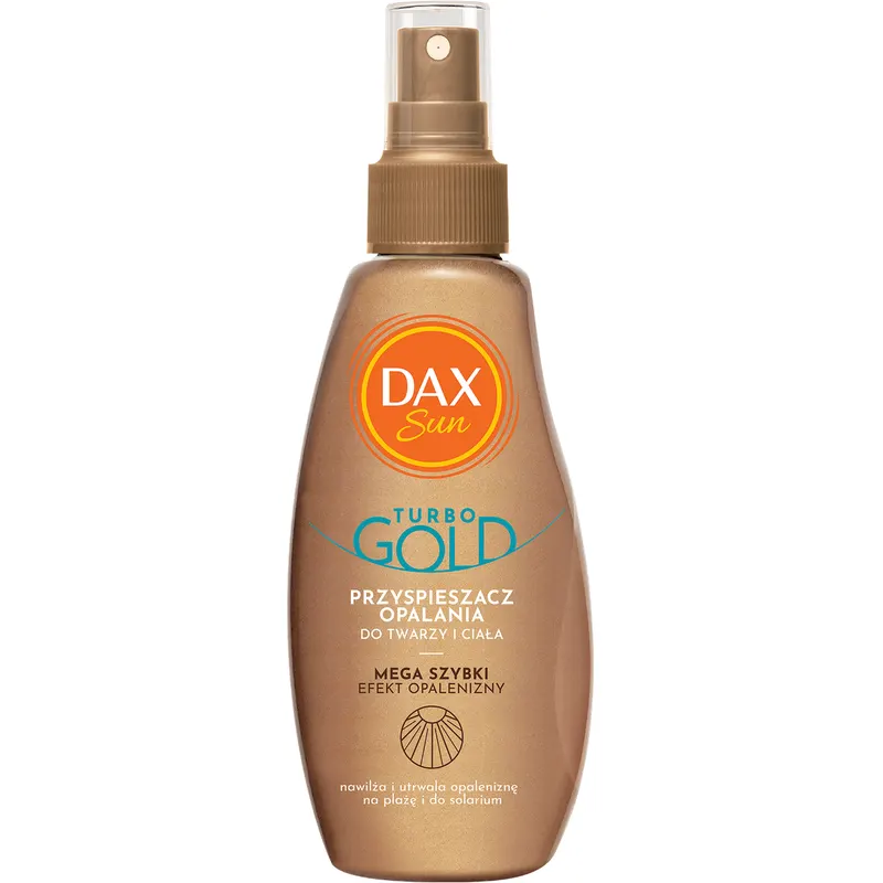 Dax Sun Turbo Gold przyspieszacz opalania do twarzy i ciała z Turbo SunTan Booster, olejem buriti, karmelem, witaminą E i ekstraktem z bawełny 200 ml