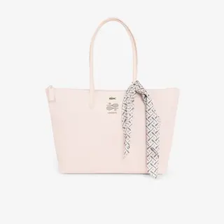 Lacoste Duża Torba Tote L.12.12 Concept Petit Piqué Brązowa
