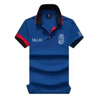 New Arrivals Men's Polo Shirt Classic Blue Dallas City Embroidery Short-sleeved USA Male Clothing Loose Golf Collar T-shirt