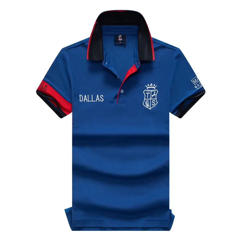 New Arrivals Men's Polo Shirt Classic Blue Dallas City Embroidery Short-sleeved USA Male Clothing Loose Golf Collar T-shirt
