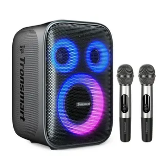 Tronsmart Halo 200 Głośnik imprezowy do karaoke z 2 mikrofonami bezprzewodowymi - czarny