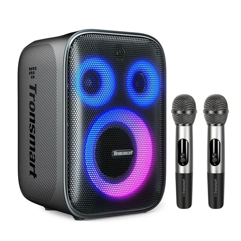 Tronsmart Halo 200 Głośnik imprezowy do karaoke z 2 mikrofonami bezprzewodowymi - czarny