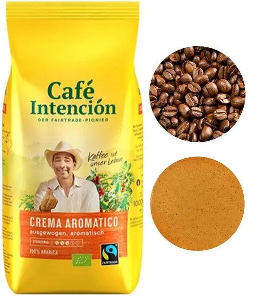 Cafe Intencion ecologico Crema Kawa ziarnsta 1kg Arabica