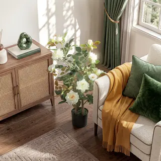 Sztuczny bukszpan w kształcie królika, 740 liści, sztuczna roślina do użytku wewnętrznego i zewnętrznego, z kotwą gruntową, 83 cm, zielony