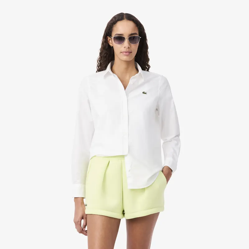 Lacoste Bawełniana Koszula Regular Fit Biała