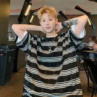Striped Short-sleeved T-shirt Men's Summer American Retro Cotton Casual Clothes New Half-sleeved Top