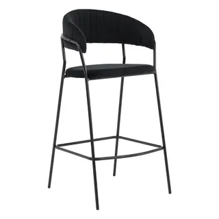 Hoker czarny MARLO BC-01 welur, czarne nogi | OUTLET