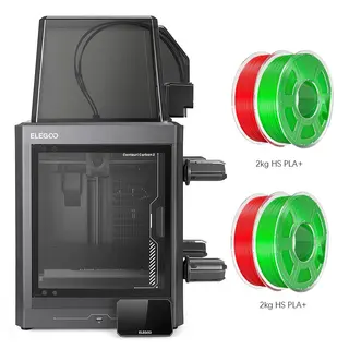 Drukarka 3D Elegoo Centauri Carbon 2 Combo, filament HS PLA 4 kg, kolor czerwony/zielony 2 kg