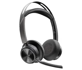 Poly Voyager Focus 2 Microsoft Teams Certified USB-C-C Headset +USB-C/A Adapter +Charging Stand-WW