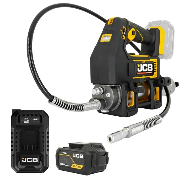JCB Professional 18V Smarownica Akumulatorowa 700 Bar Ładowarka Bateria 5Ah