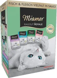 MIAMOR Ragout Royale Adult Mix Smaków w sosie Box - mokra karma dla kota - 12x100g