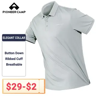 Pioneer Camp Men's Golf Polo Shirts Soft Quick Dry Lightweight Short Sleeve Outdoor Casual Polo T-Shirts