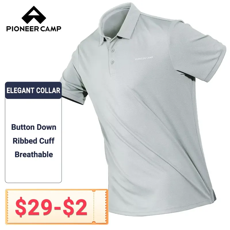 Pioneer Camp Men's Golf Polo Shirts Soft Quick Dry Lightweight Short Sleeve Outdoor Casual Polo T-Shirts