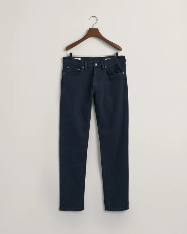 Gant Spodnie Jeansowe Męskie Slim Fit Granatowe