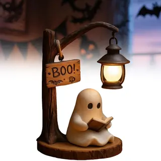Lampa do czytania w kształcie ducha, dekoracja na Halloween, lampka nocna LED 3D na Halloween, dekoracyjne światło na Halloween