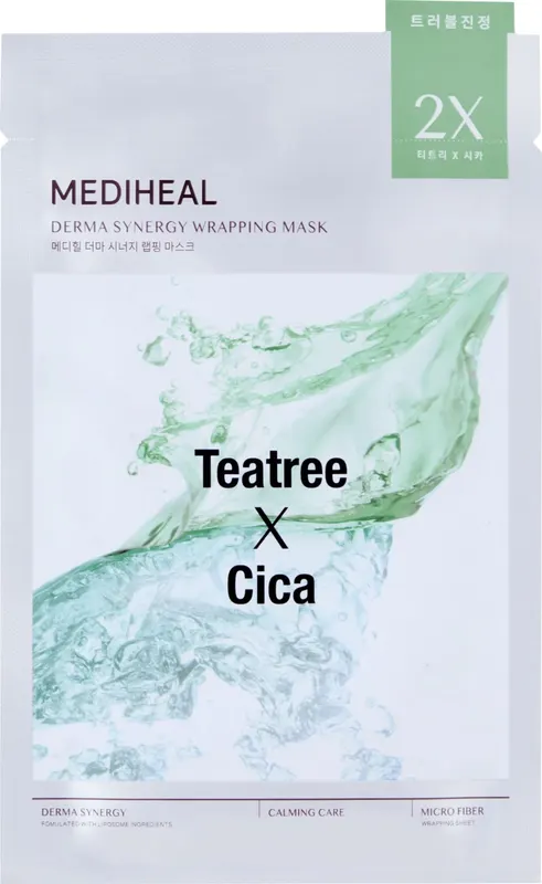 Mediheal Derma Synergy Wrapping Mask Teatree x Cica Łagodząca Maska w Płachcie