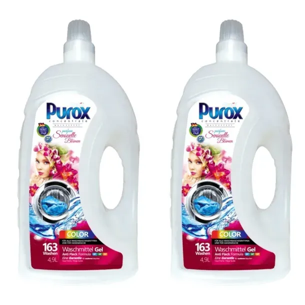PUROX Żel do prania Color 4,9L HDPE 163 prania 2x